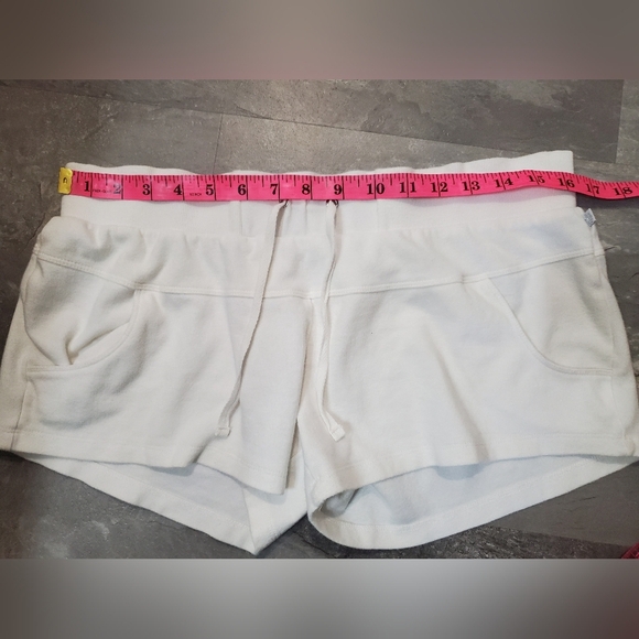 La Vie En Rose Aqua White Women's Mini Shorts. 2,5" Inseam. Size L. - Picture 7 of 9
